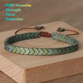 Men's Hematite Arrow Bracelet with Matte Green Finish Adjustable Design