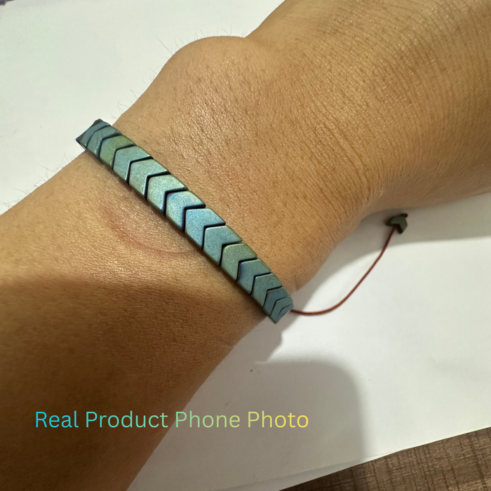 Men's Hematite Arrow Bracelet Men Wear On Wrist