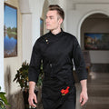 Men's Long-Sleeve Chef Coat – Moisture-Wicking Polyester Kitchen Workwear Uniform