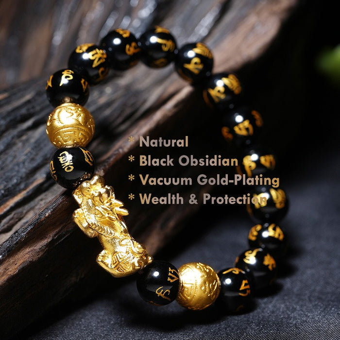 Men’s Pixiu Black Obsidian Wealth Bracelet 10mm