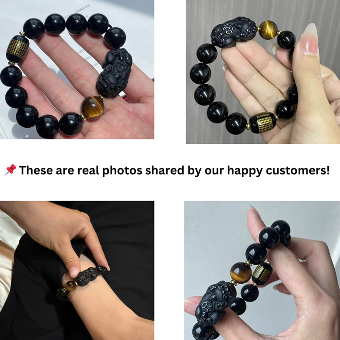Male Wrist Wearing Pixiu Wealth Amulet Bracelet