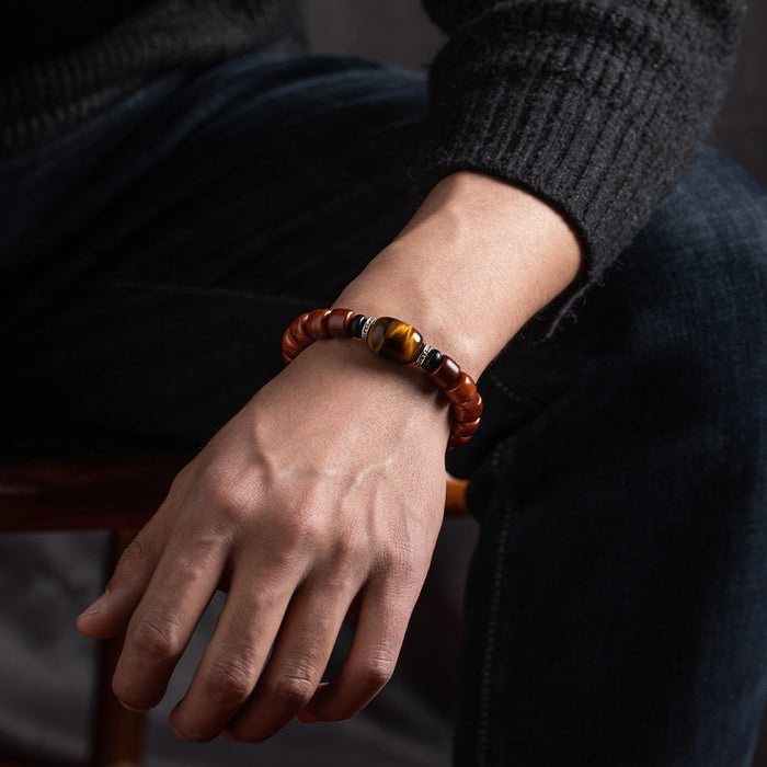Men’s Tibetan Warrior Yak Bone Bracelet Protection Amulet
