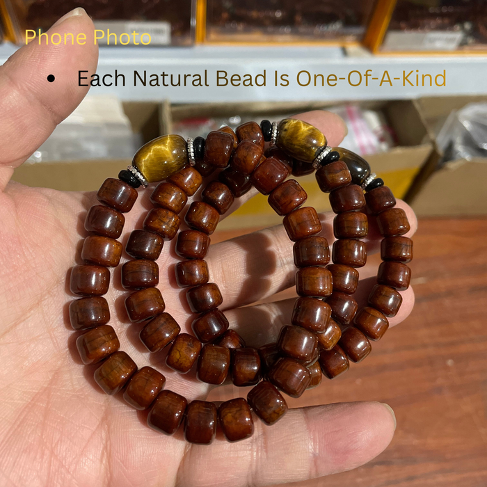 Men’s Tibetan Warrior Yak Bone Bracelet Protection Amulet