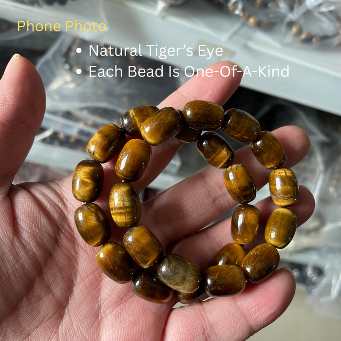 Men’s Tibetan Warrior Yak Bone Bracelet Tiger's Eye