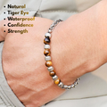 men's tiger eye bracelet for confidence and protection