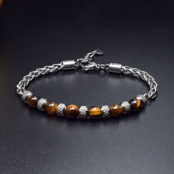 natural tiger eye stone bracelet for men