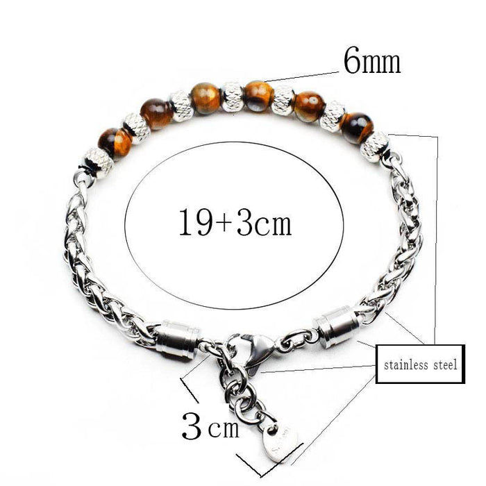 adjustable men's tiger eye bracelet