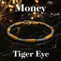 Men's Tiger Eye Chain Bracelet with Natural Tiger Eye and Hematite Beads