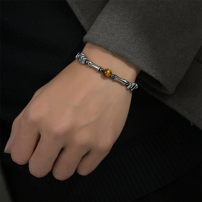 men's tiger eye hematite bracelet men wear life style