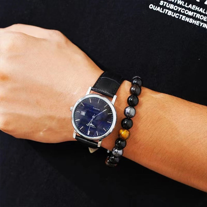 Men’s triple protection bracelet tiger’s eye black obsidian hematite