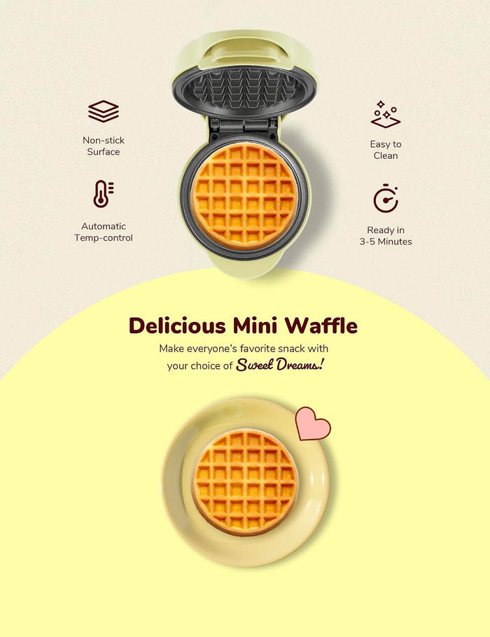 AMW500VBS Mini Waffle Maker, Alloy Steel