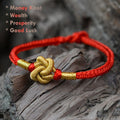 money knot red string bracelet wealth protection charm