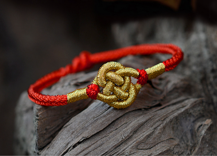 money knot red string bracelet wealth protection charm