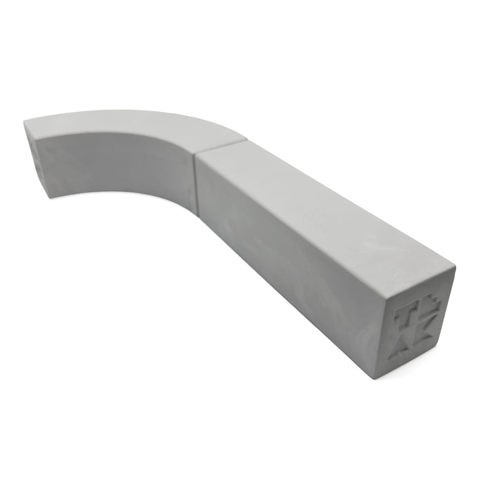Teak Tuning - Monument Series Monument Series Concrete Quarter Arc + Straight "Banana Bread" Loaf Obstacles - Set of 2 Modular Obstacles - "Sterling Gray" Colorway