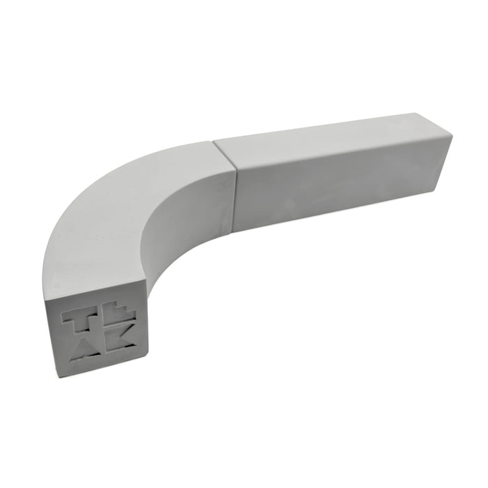 Teak Tuning - Monument Series Monument Series Concrete Quarter Arc + Straight "Banana Bread" Loaf Obstacles - Set of 2 Modular Obstacles - "Sterling Gray" Colorway