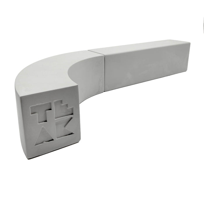 Teak Tuning - Monument Series Monument Series Concrete Quarter Arc + Straight "Banana Bread" Loaf Obstacles - Set of 2 Modular Obstacles - "Sterling Gray" Colorway
