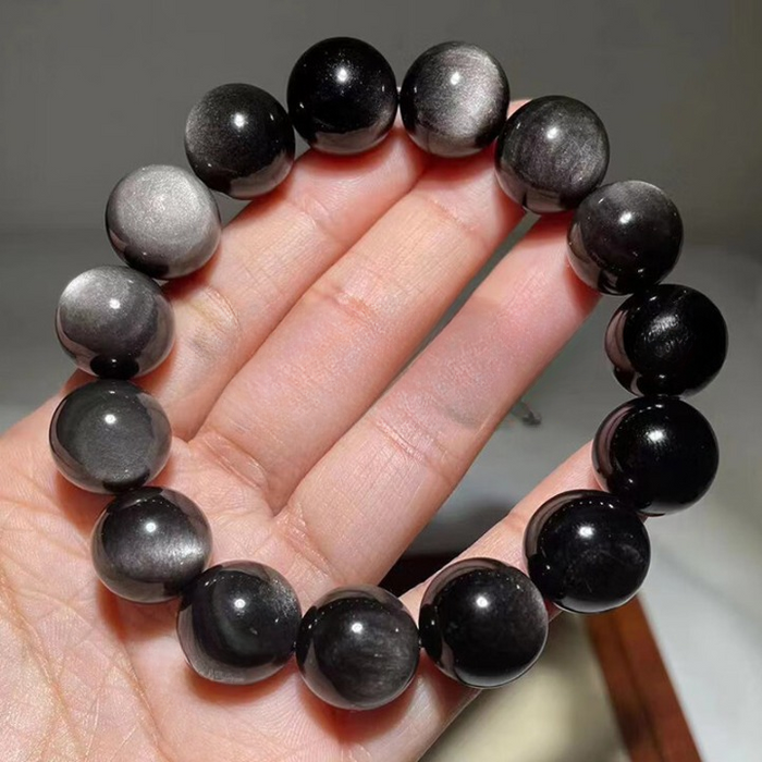 mens unisex grounding obsidian bracelet focus balance healing jewelry