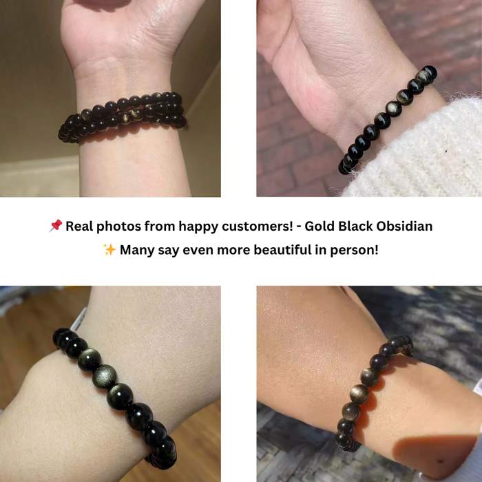 mens unisex grounding obsidian bracelet focus balance healing jewelry