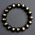black obsidian bracelet gold sheen silver sheen rare reflective beads