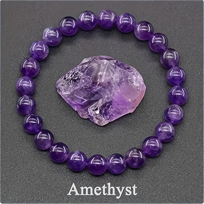 natural amethyst bead bracelet for stress relief