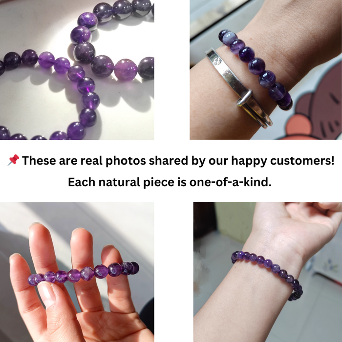 natural amethyst bead bracelet for stress relief