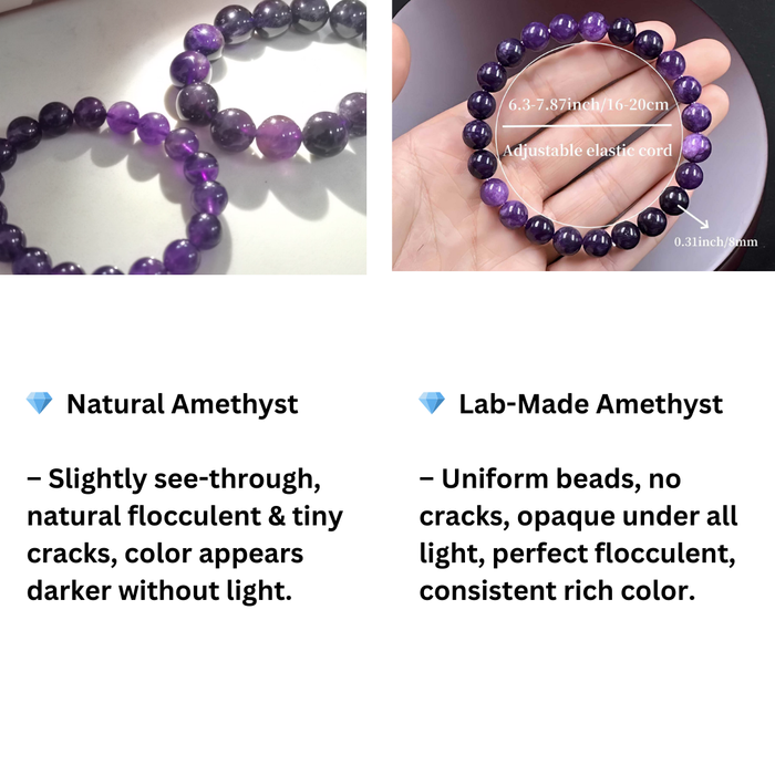 natural amethyst bead bracelet for stress relief