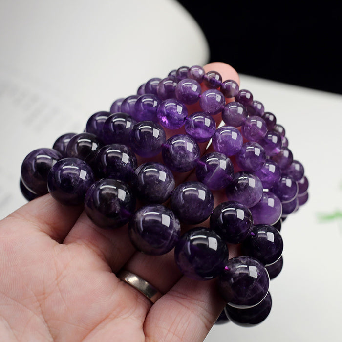 natural amethyst bead bracelet for stress relief