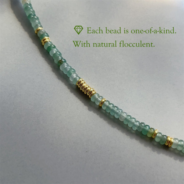 Elegant Green Aventurine & Gold Bead Pendant Jewelry