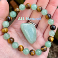 Natural Aventurine and Tiger Eye Bracelet with 8mm Gemstone Beads