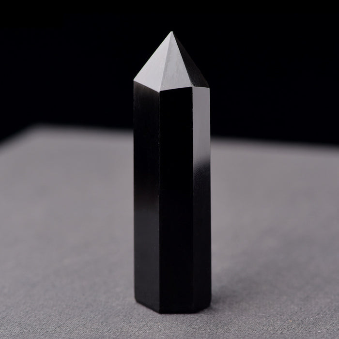 Natural Black Obsidian Crystal Point grounding protection stone