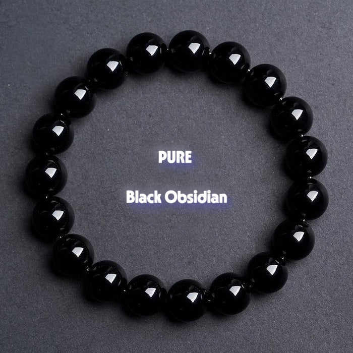 Natural Black Obsidian Bracelet for Protection & Grounding Energy