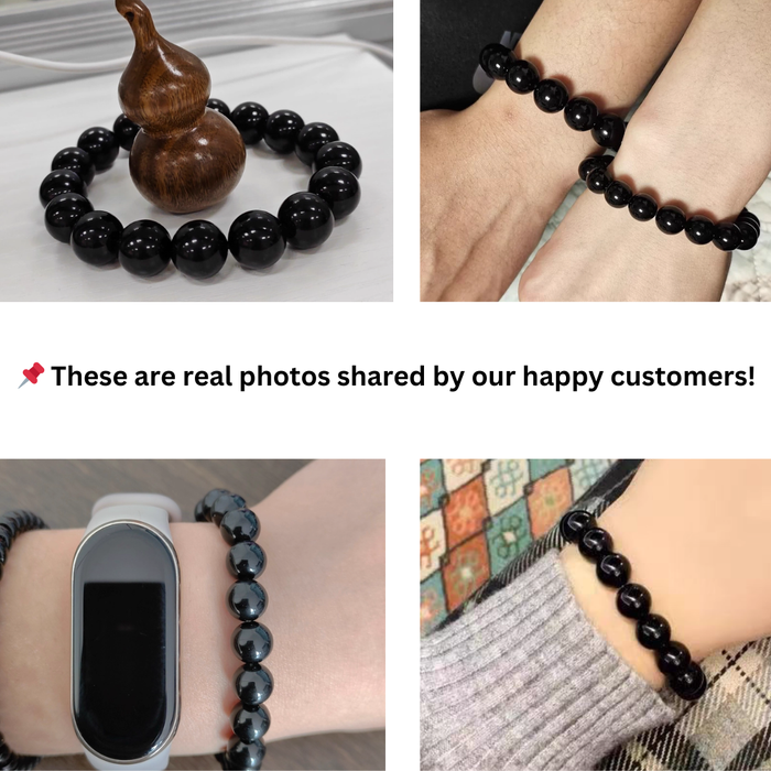Handmade Black Obsidian Stone Jewelry for Men and Women
