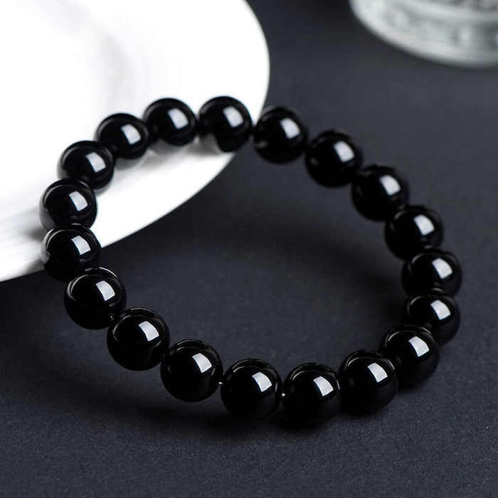 Spiritual Energy Healing Bracelet – Genuine Obsidian Beads