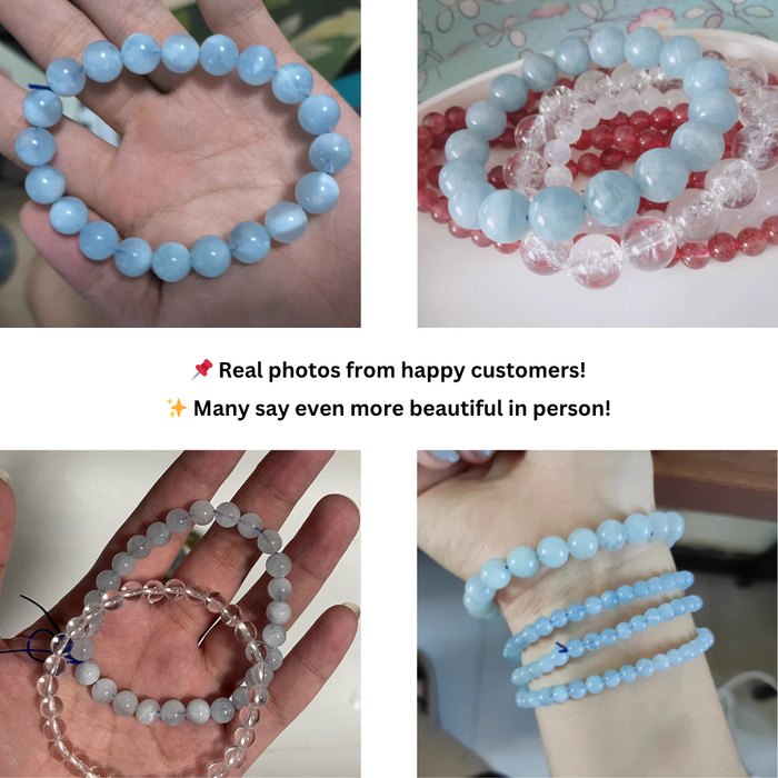 March birthstone aquamarine bracelet for men and women