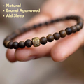 Natural Brunei Agarwood Bracelet with Genuine Oud Wood Beads