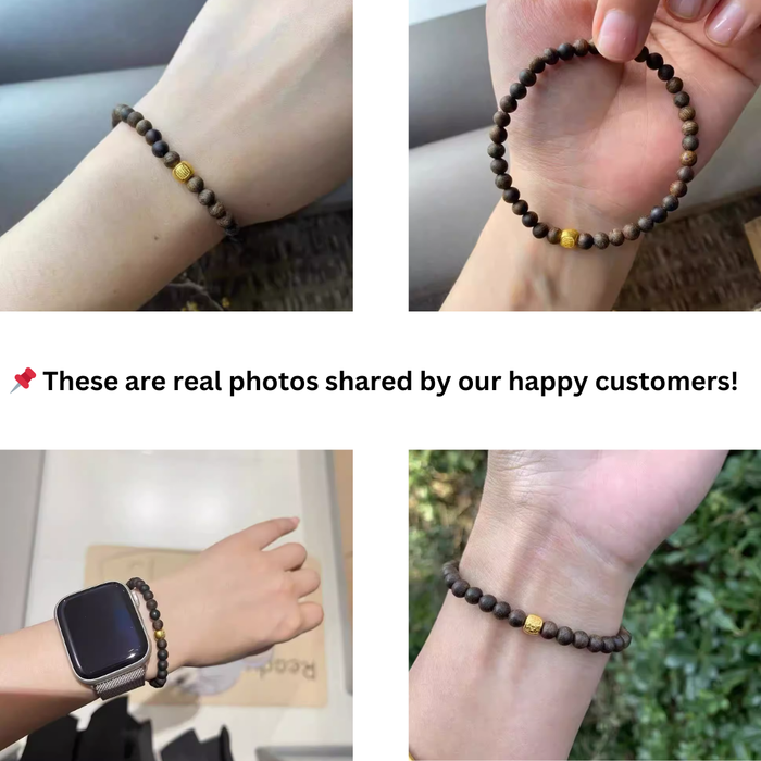 Minimalist Genuine Oud Wood Bracelet for Everyday Wear