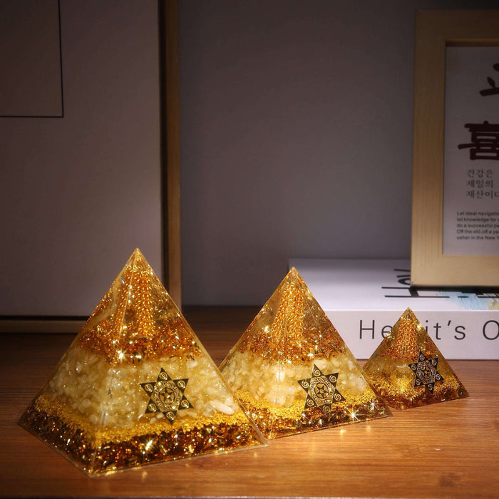 natural citrine orgone pyramid wealth crystal feng shui