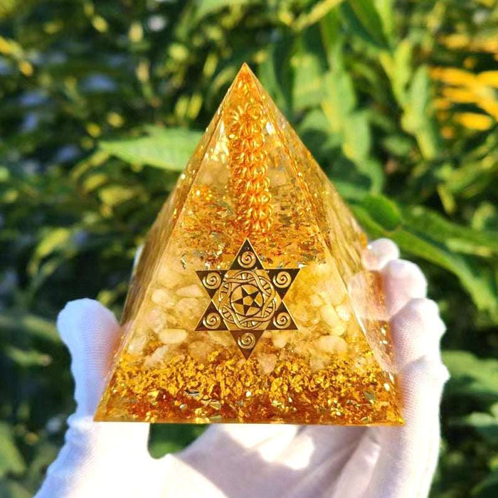 citrine pyramid home decor abundance prosperity crystal
