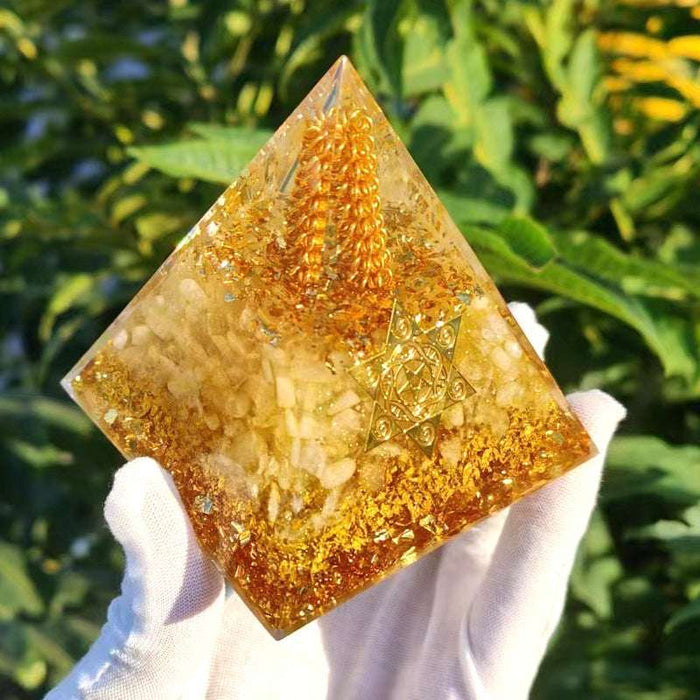 citrine pyramid home decor abundance prosperity crystal