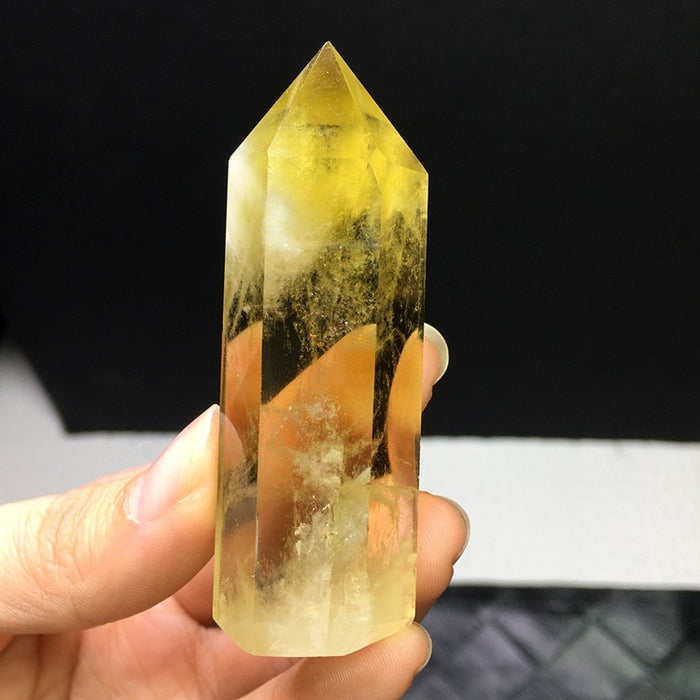 Hand-carved Natural Citrine Crystal Feng Shui Stone