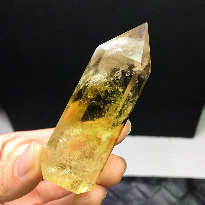 Hand-carved Natural Citrine Crystal Feng Shui Stone