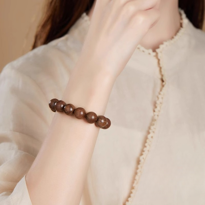 Handcrafted Sandalwood Bead Bracelet for Calm & Balance