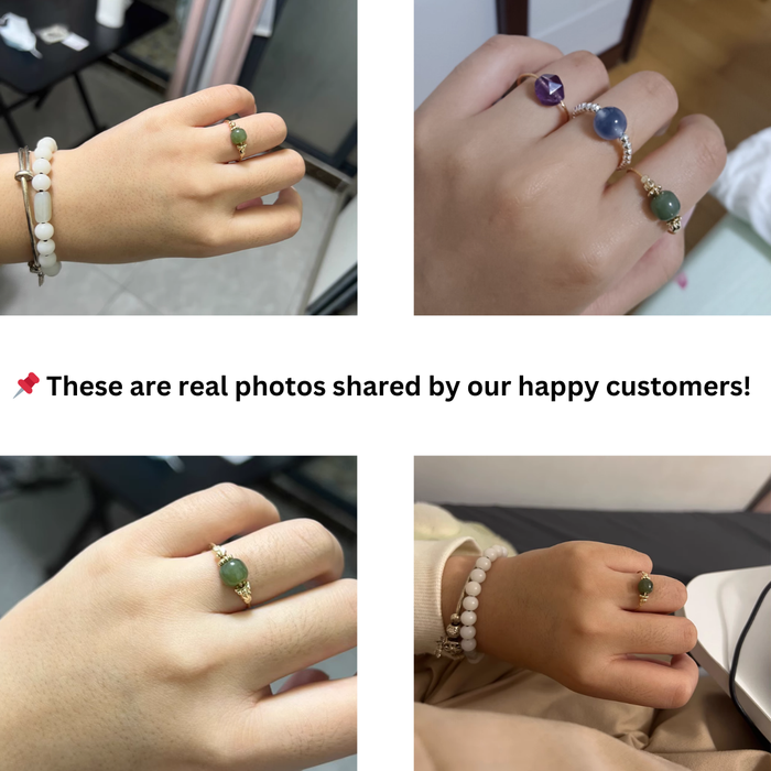 Real jade ring – natural green stone fine jewelry