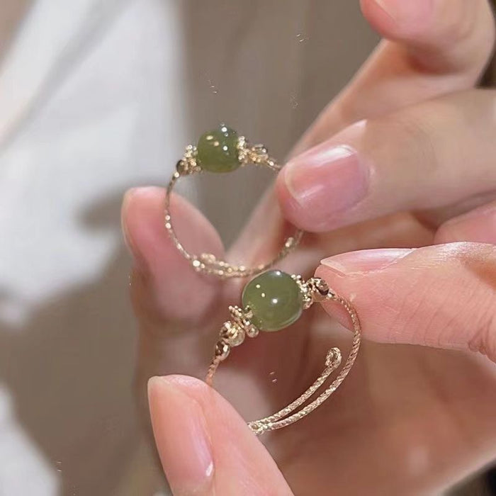 Real jade ring – natural green stone fine jewelry