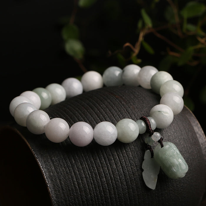 Hand-carved Jade Pixiu Charm – Feng Shui Bracelet for Harmony and Protection