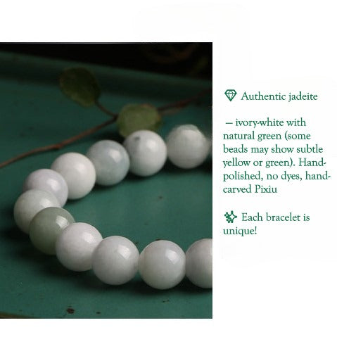 Light Green Jadeite Beads – Natural Stone Unisex Bracelet