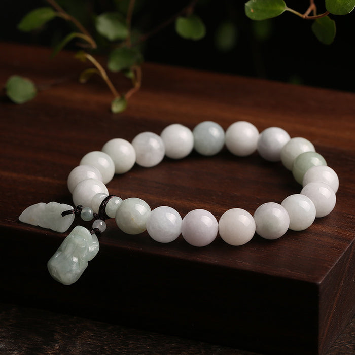 Elegant Jade Pixiu Wealth Bracelet – Handmade Gift for Men and Women