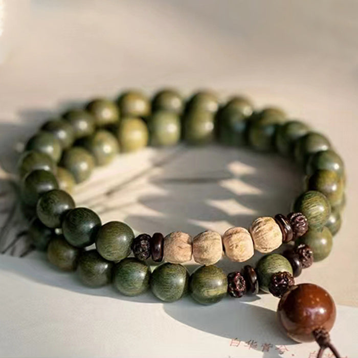 authentic green sandalwood wood jewelry meditation bracelet unisex