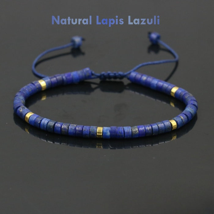 men’s lapis lazuli bracelet blue gemstone 4mm