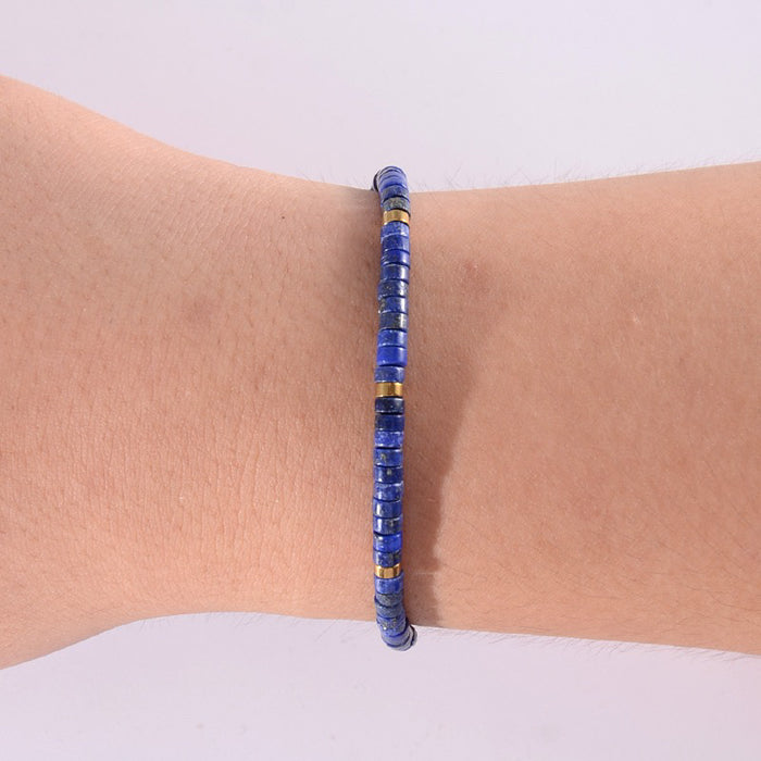 men’s lapis lazuli bracelet blue gemstone 4mm
